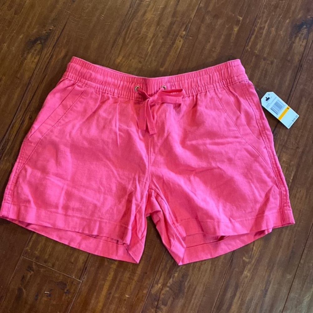 NWT New Nautica Honeysuckle Pink linen blend pocket shorts Small S